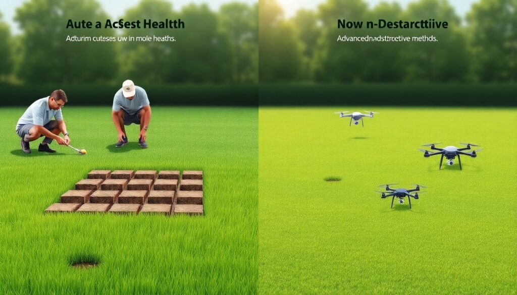 Методы диагностики состояния газона без повреждений - иллюстрация