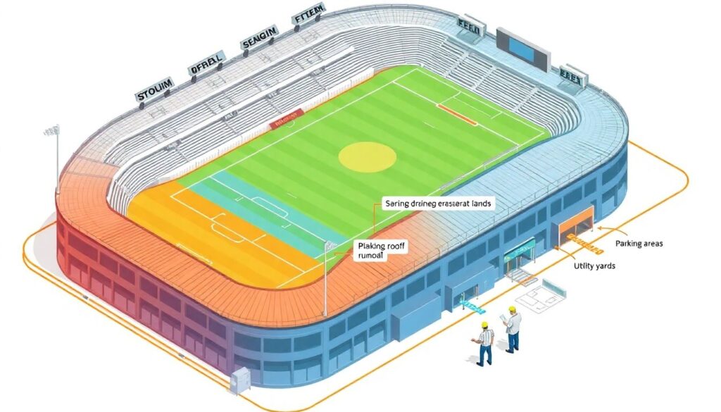 Системы сбора и переработки ливневых вод на стадионах - иллюстрация