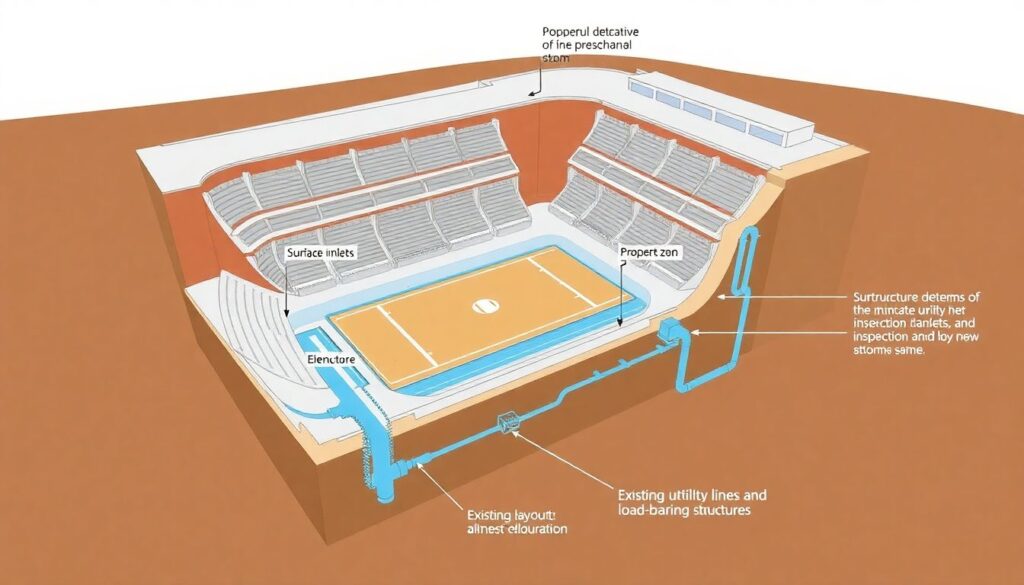 Системы сбора и переработки ливневых вод на стадионах - иллюстрация