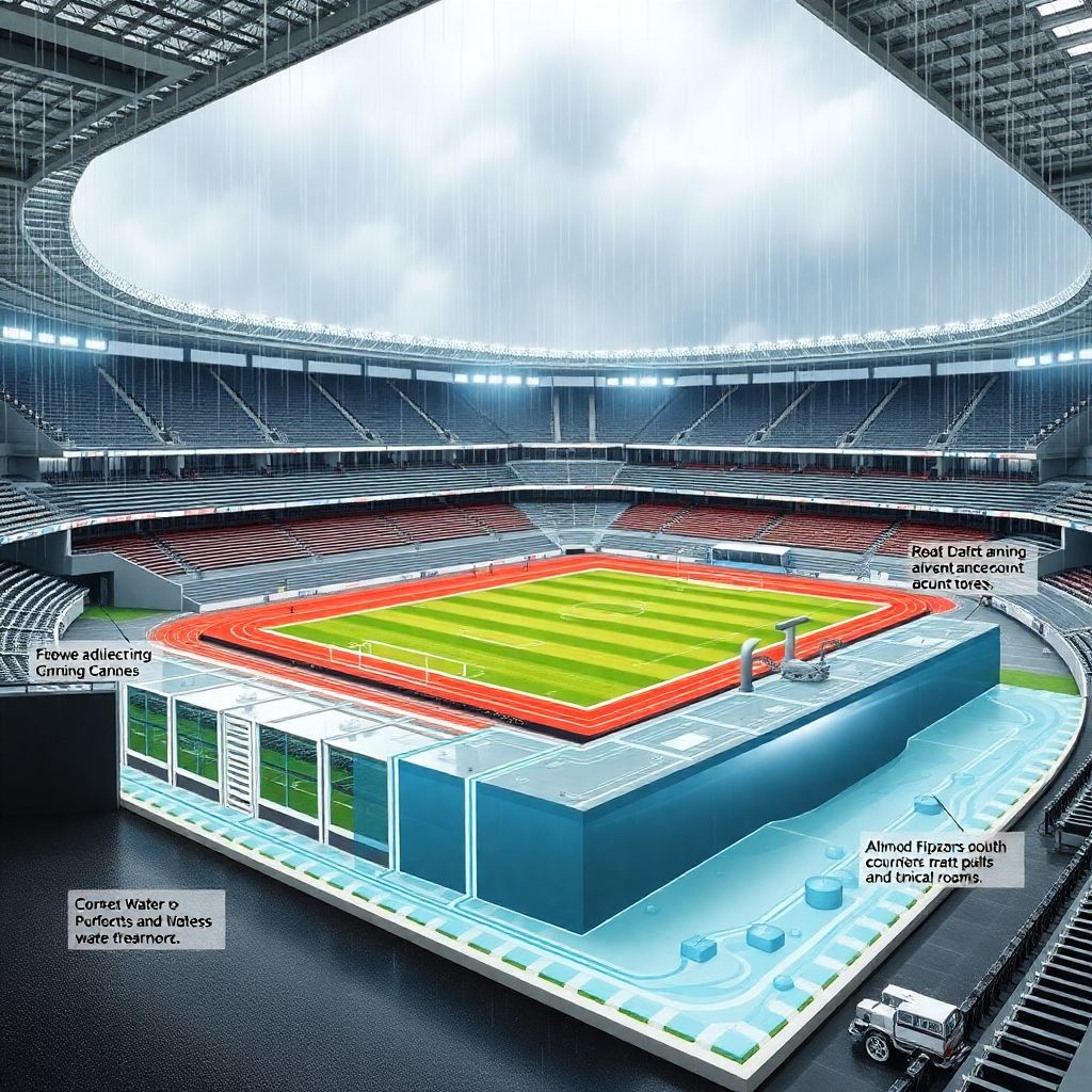 Системы сбора и переработки ливневых вод на стадионах: устройство и польза