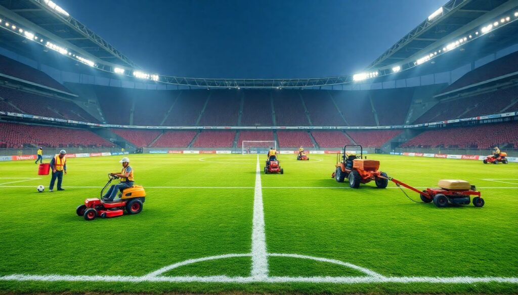 Особенности содержания травяного покрытия на больших аренах - иллюстрация