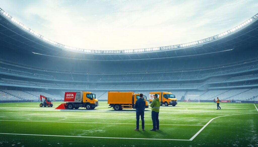 Управление инфраструктурой снежно-зимний период на стадионах - иллюстрация