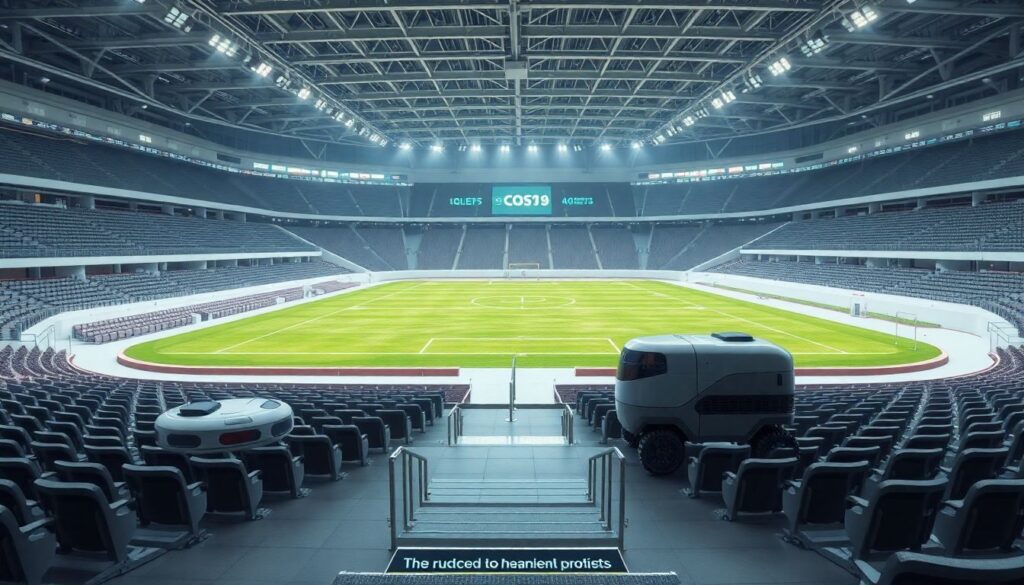 Эффективное обслуживание трибун: отдаленные очистка кромки - иллюстрация