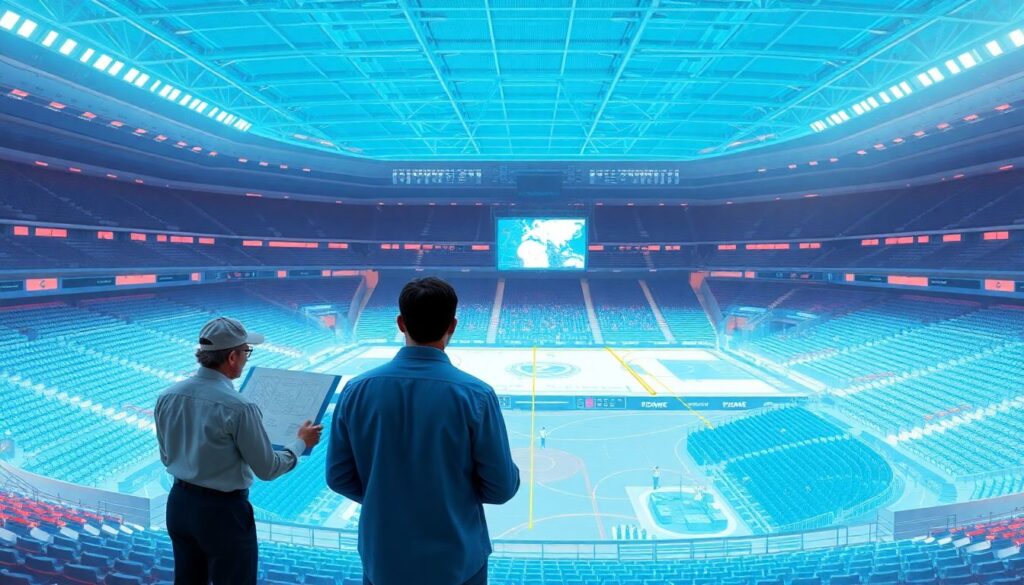 Системы видеонаблюдения и безопасности на стадионах - иллюстрация