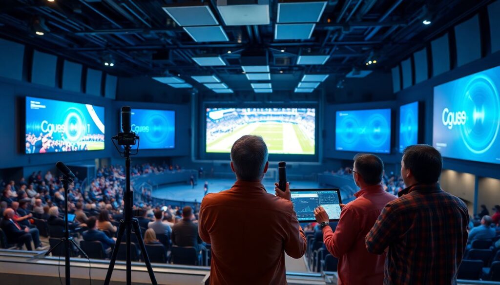 Улучшение акустики в зонах фан-зон и медиа-центрах - иллюстрация