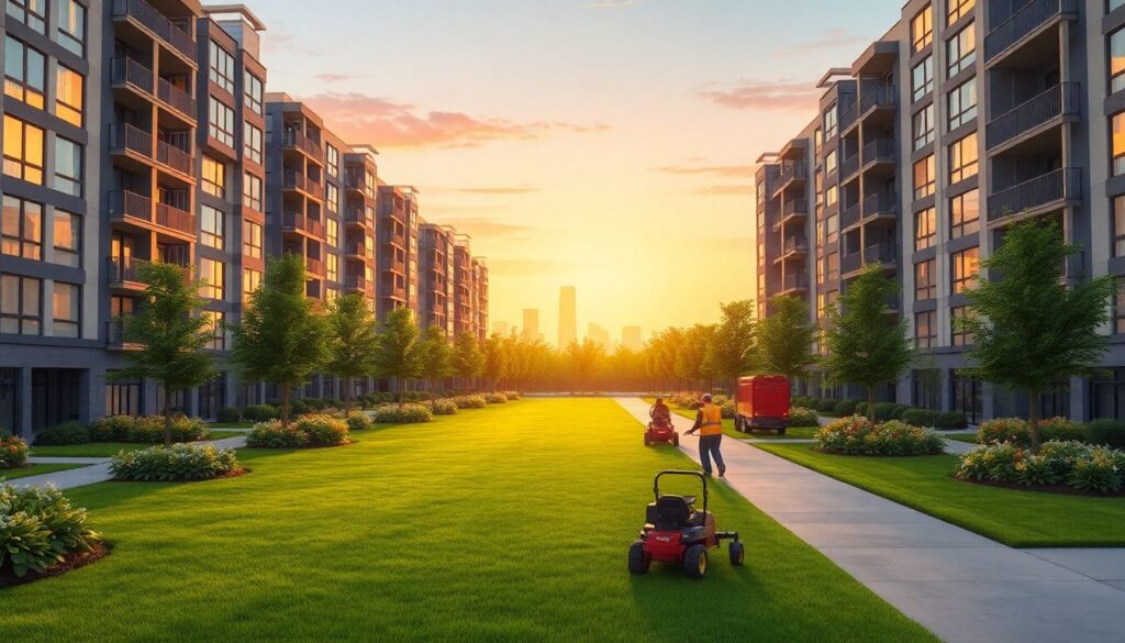 График обслуживания газона и арендных активов на сезон - иллюстрация