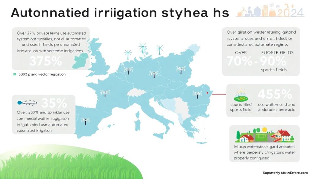 Системы автоматического полива урожайности на газонах - иллюстрация