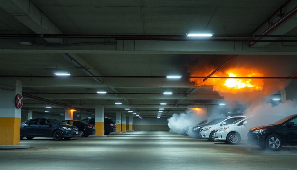 Управление вентиляцией в подземных паркингах стадионов - иллюстрация